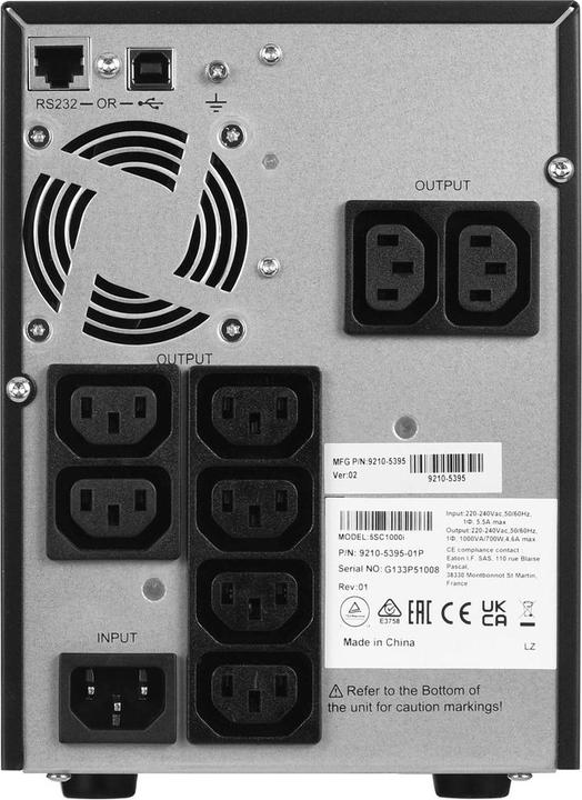 Actual product image Eaton 5sc1000i (1000 VA, 700 W, Line-interactive UPS)