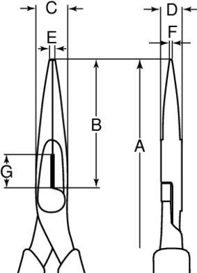 Produktbild Bahco ERGO Flachrundzange mit Öffnungsfeder, Zwei-Komponenten-Griffen, lange Backen, phosphatiert(200 mm (200 mm)