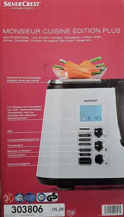 Immagine prodotto Silvercrest SKMK 1200 C3 Robot da cucina Monsieur Cuisine Edition Plus - Bianco