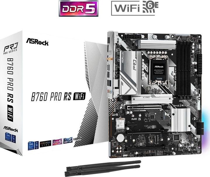 Produktbild AsRock B760 Pro RS WiFi (LGA 1700, Intel B760, ATX)
