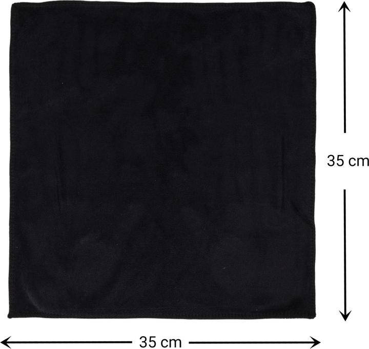 Actual product image Bate Microfibre Face Handtuch 35x35cm Schwarz 12pcs (35 x 35 cm)