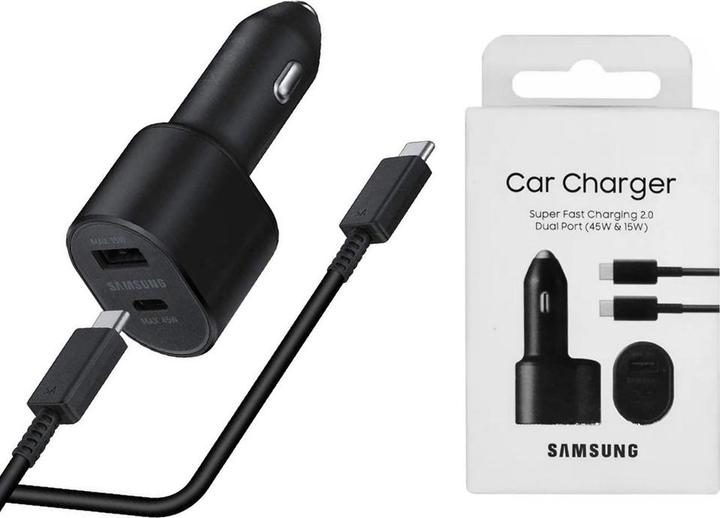 Actual product image Samsung DUAL FAST CAR CHARGER 45W & 15W EP-L5300XB BLACK