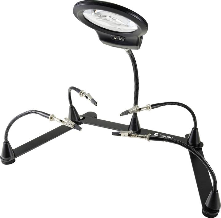 Toolcraft Magnetic helping hand with magnifying glass (Third hand)