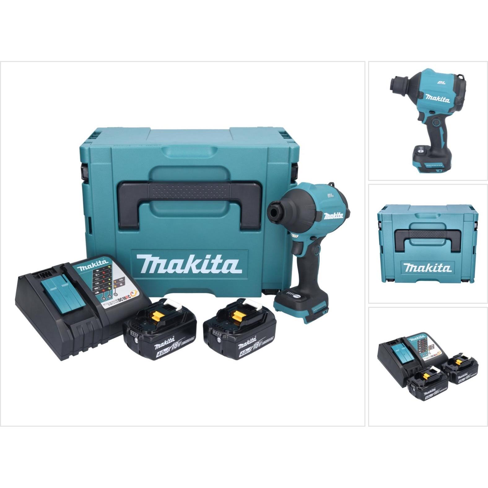 Makita, Laubsauger + Laubbläser, DAS 180 RMJ Akku GeblÃ¤se 18 V Brushless + 2x Akku 4,0 Ah + LadegerÃ¤t + Makpac (Akkube...