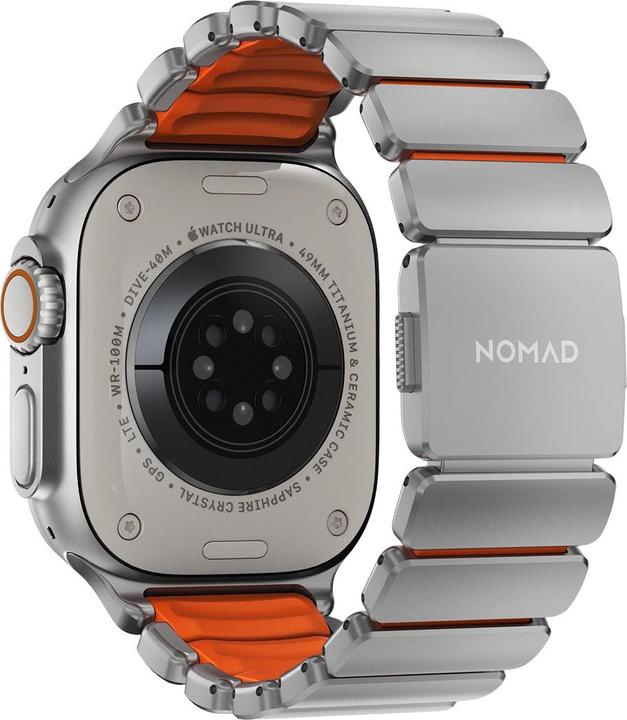 Image du produit Nomad Spartan Band Natural Titanium Ultra Orange 49mm (24 mm, FKM, Titane, Titane)