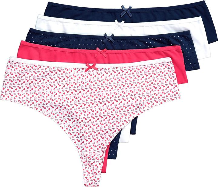 Actual product image Ulla Popken Strings, 5er-Pack, Herzen/einfarbig (60, 5-pack)
