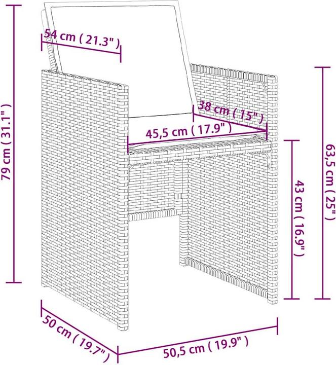 Produktbild vidaXL Garten Essgruppe (220 x 106 x 73 cm)