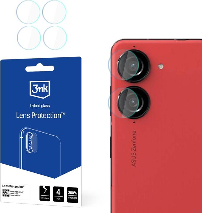 3MK Hybrid glass for camera lens Lens Protection for Asus Zenfone 10 (4 Stück, Asus Zenfone 10)