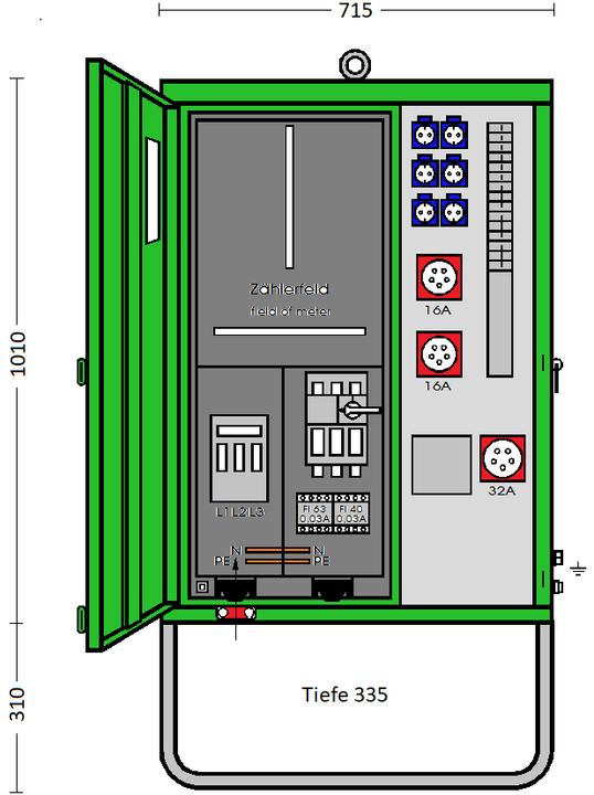 ET 183242 Anschlussverteilerschrank AV 63N/A/621-2 allstromsensitiv Typ B 0100-7 (Verteiler)