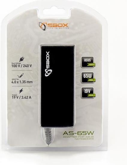 Actual product image Sbox Adapter for Asus Notebooks AS-65W (65 W)