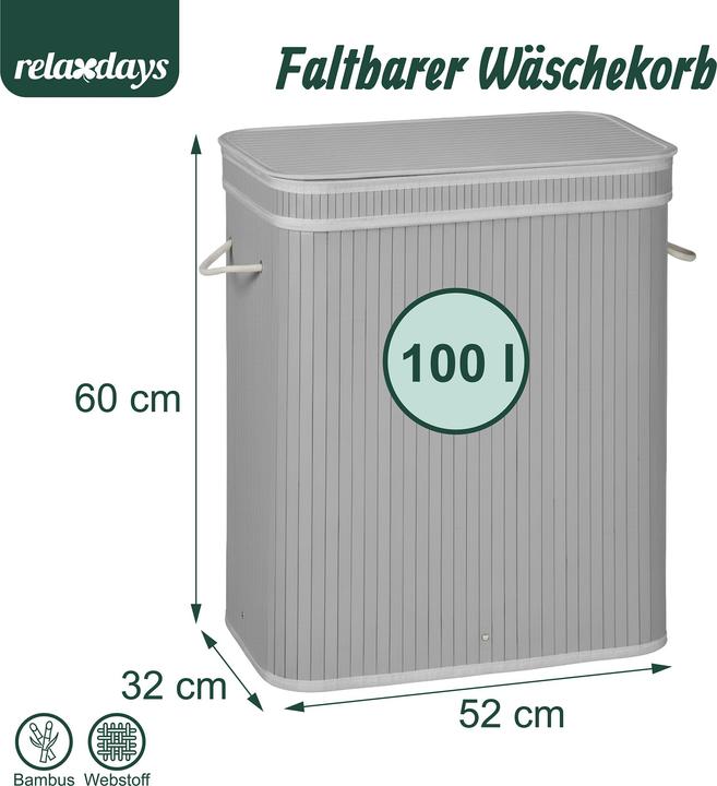 Produktbild Relaxdays Wäschekorb (100 l)