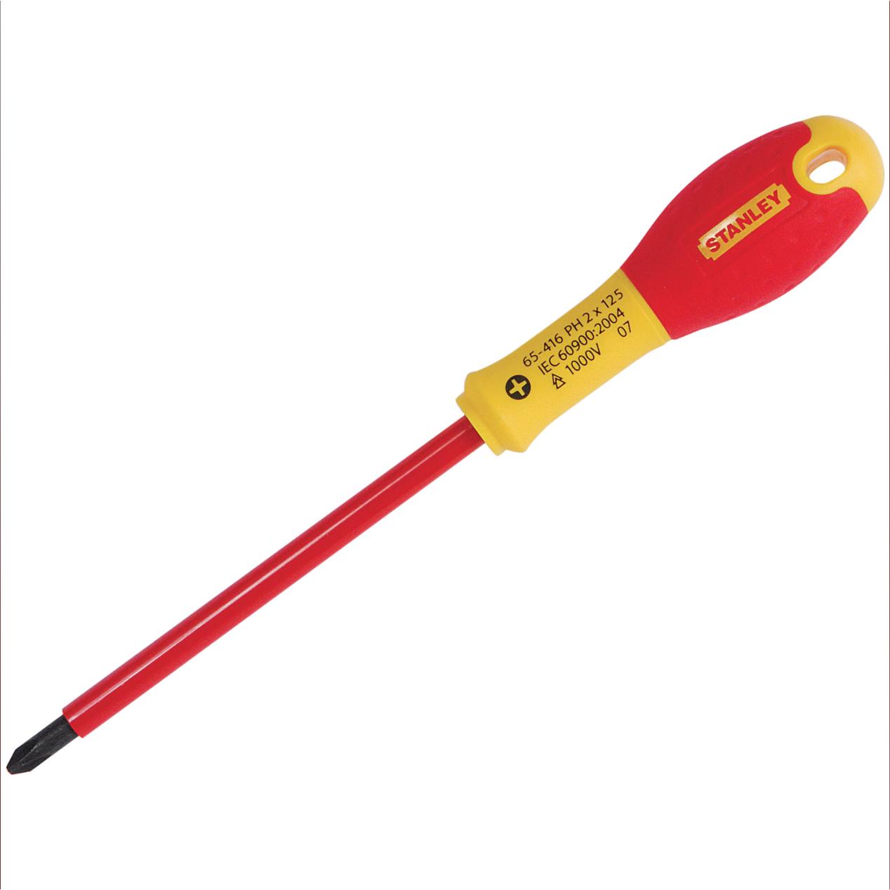 Stanley, Schraubenzieher, Kreuzschlitzschraubendreher für Elektriker FatMax 2x125mm 65-416 (Kreuzschlitz)
