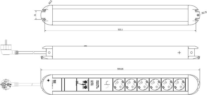 Actual product image Bachmann PRIMO extension cord (6x, CEE 7/3, 1.80 m)