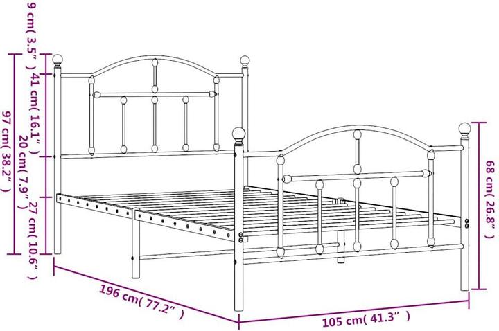 Image du produit vidaXL Bettgestell (100 x 190 cm)