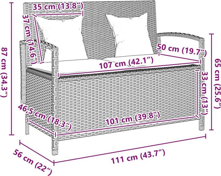 Actual product image vidaXL Gartenbank mit Stauraum