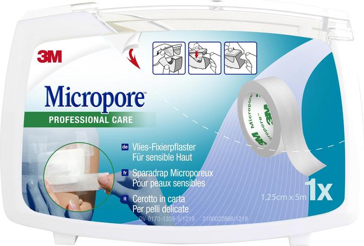 3M Heftpflaster mit Dispenser 12.5mmx5m weiss (1 x)