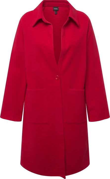 Actual product image Ulla Popken Brushed Wool Look Single Button Coat (50, 52)