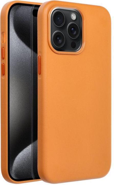 Produktbild OEM Back panel cover LEATHER MAG COVER case for IPHONE 15 Pro Max orange (Apple iPhone 15 Pro Max)