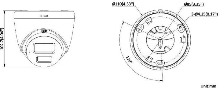 Produktbild Hikvision DS-2CD1363G2-LIUF/SL 2.8mm PL 6 MP Intelligente Hybrid Licht Feste Turret Netzwerk Kamera