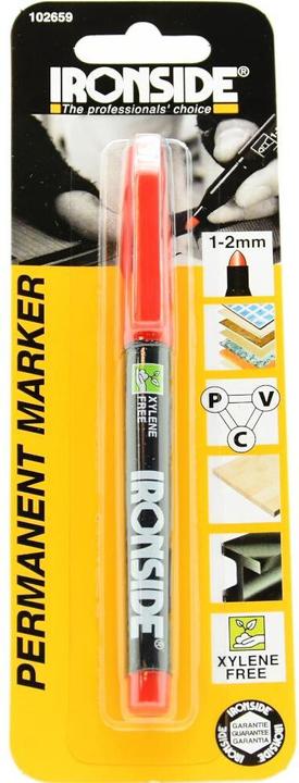 Image du produit Ironside Marqueur permanent rouge résistant à l'eau 1,5 - 3 mm