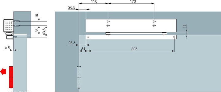Immagine prodotto Dormakaba Chiudiporta TS 97 Contur Design (Portafinestra, Porta camera, Porta d'ingresso, Porta di legno, Interno)