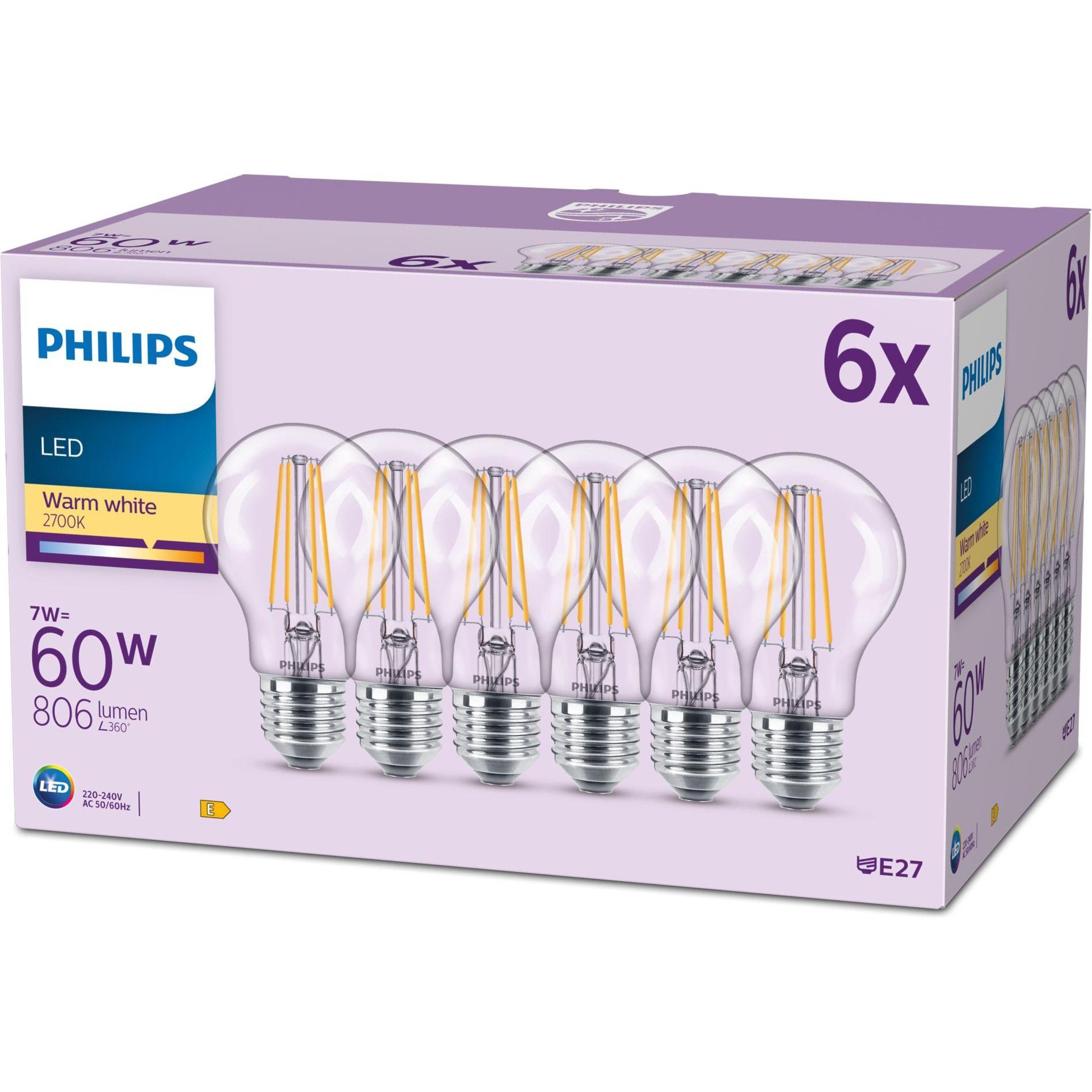 Thumbnail - Philips, Leuchtmittel, LED Lampe (E27, 7 W, 806 lm, 6 x, E)