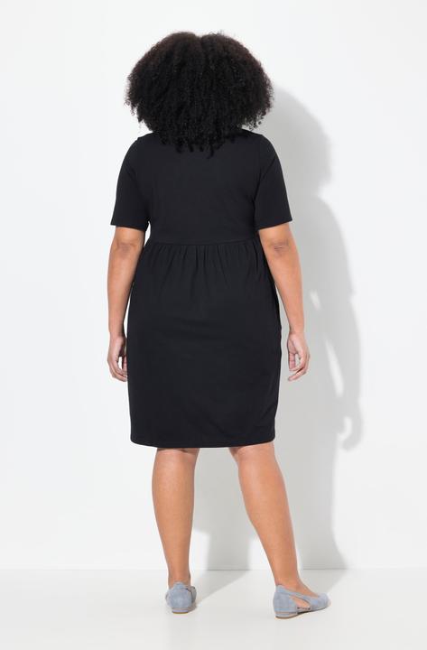 Produktbild Ulla Popken Kleid, A-Linie, Carree-Ausschnitt, Halbarm, Taschen (60)