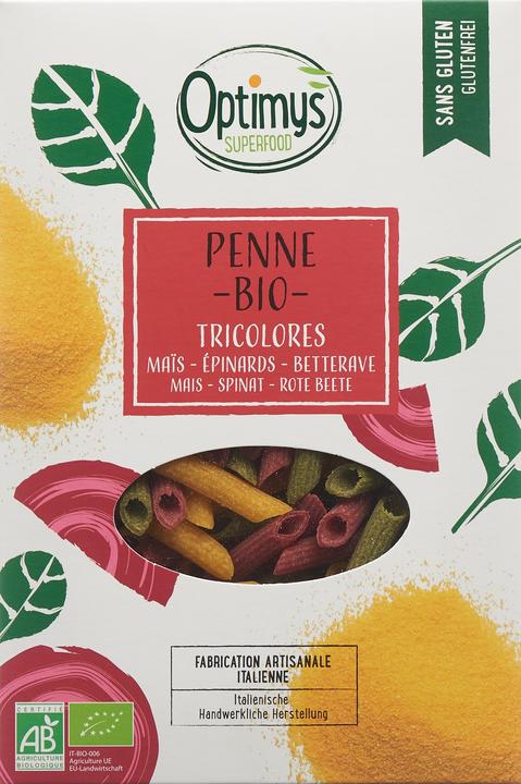 Actual product image Optimys Tricolor corn penne organic (263 g)