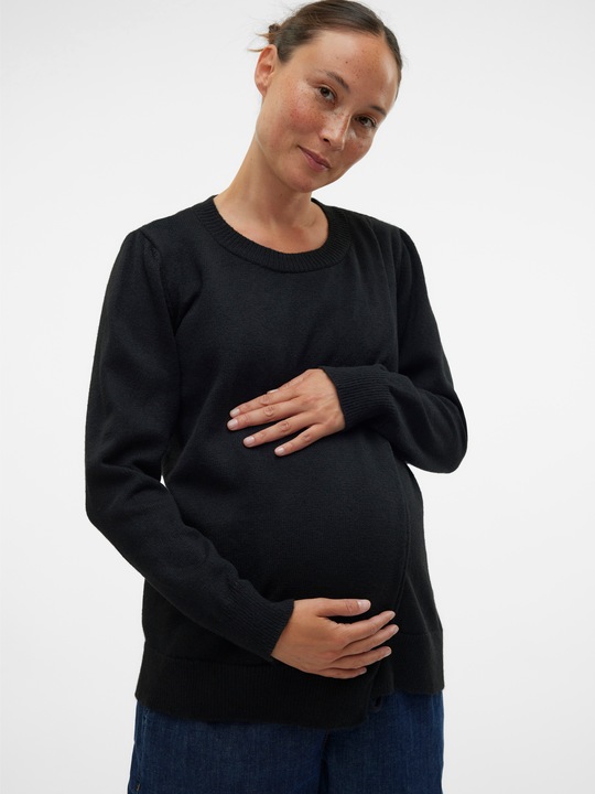 Actual product image Mamalicious Round neck Ribbed cuffs Pullover Knitted top (S)