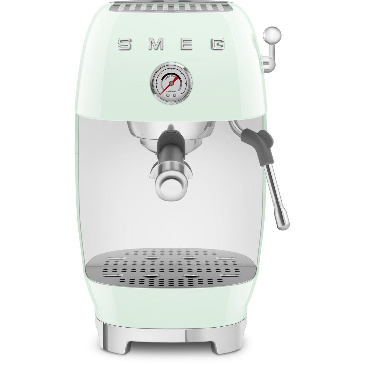 Smeg Kompakte Siebträgermaschine 50's Style, Macchina per caffè con portafiltro, Verde