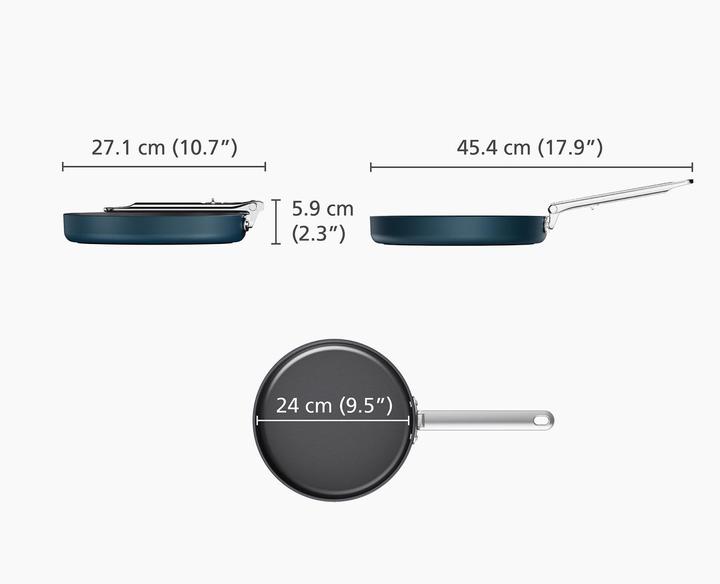 Actual product image Joseph Joseph Space frying pan folding handle D24cm (Frying pan, Aluminium, 24 x 9.08 cm)