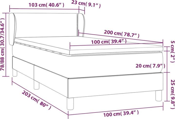 Image du produit vidaXL Boxspringbett (100 x 200 cm)