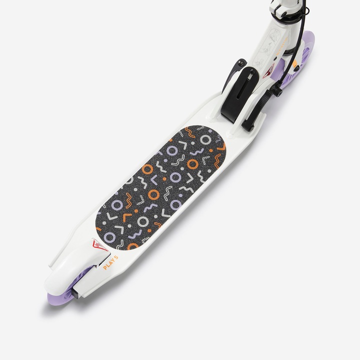 Actual product image Oxelo Scooter Pedal scooter kids with brake - Play 5 white/purple