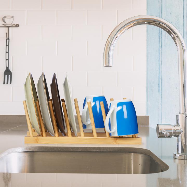 Actual product image Relaxdays Plate stand bamboo