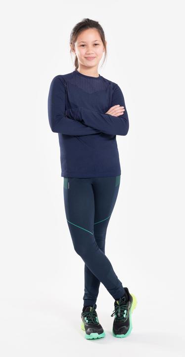 Produktbild Kiprun Laufshirt langarm Kinder atmungsaktiv - Skincare dunkelblau/grau (152)