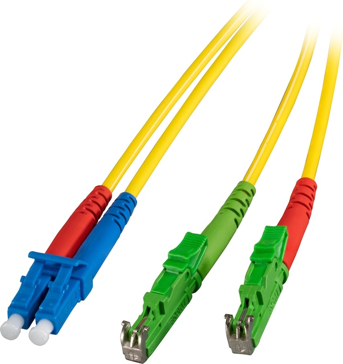 Produktbild EFB Elektronik LWL Anschlusskabel Glasfaser (1x E2000®/APC 8° Stecker 1x LC Stecker) 9/125 µ Singlemode OS2 5.00 (CAT8.2, 5 m)