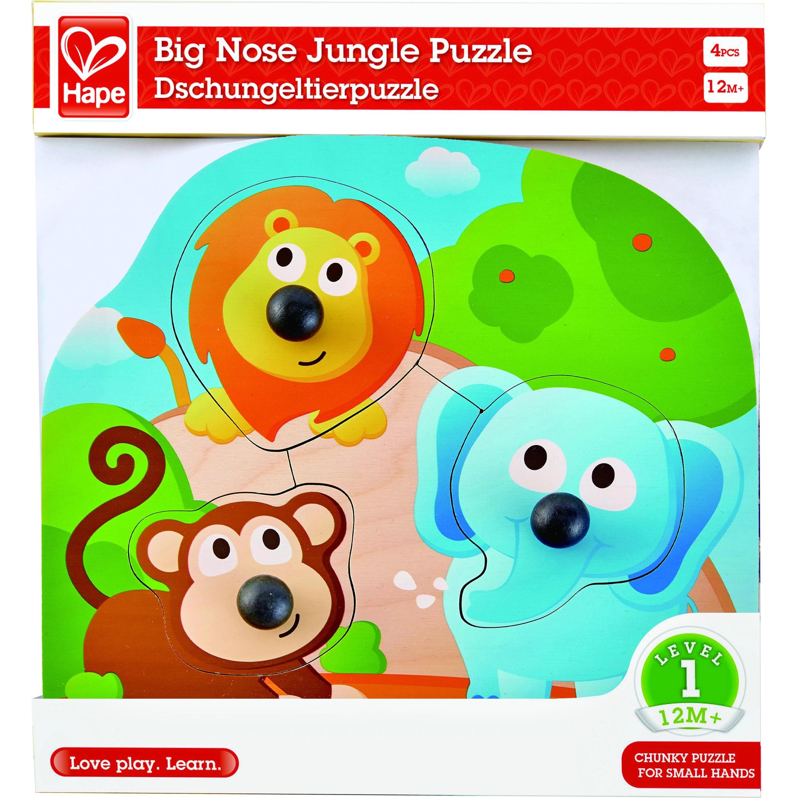 Thumbnail - Hape Knopfpuzzle Dschungeltiere (3 Teile)