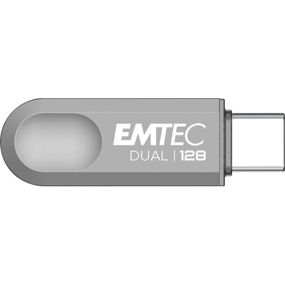 Thumbnail - Emtec USB3.2 Type-C Dual D280 128GB (128 GB, USB-A, USB-C), USB Stick, Grau