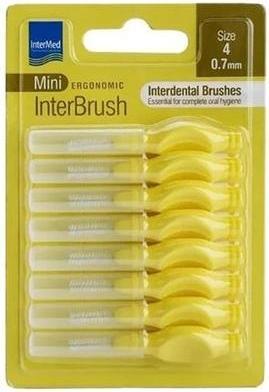 Intermed Ergonomic Mini Interdental Brushes With Handle Yellow 8 Pieces Size 4 - 0.7 Mm (8 x, 0.70 mm)
