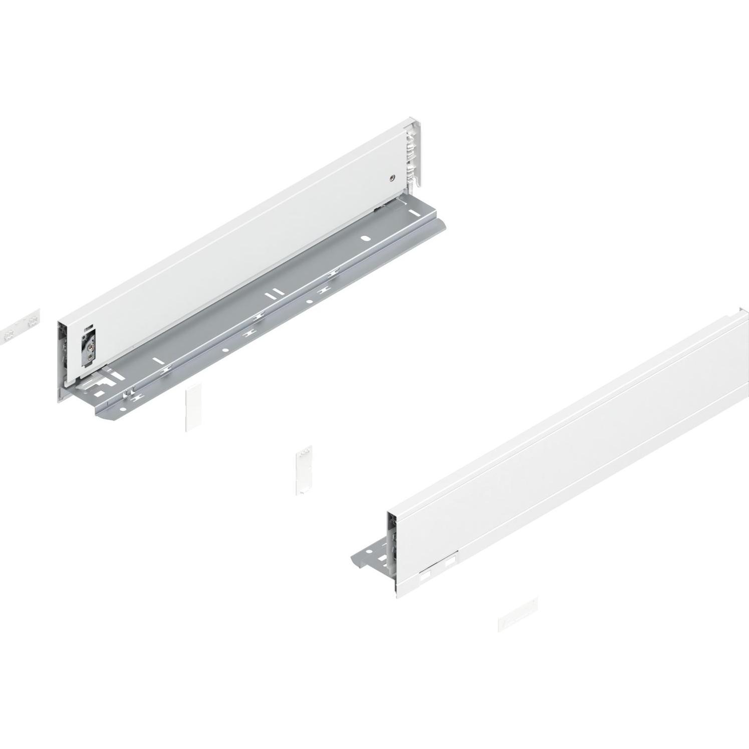 Blum, Schubladenauszüge, Legrabox pure H M 1 Paar 40kg 300mm Tip On Vollauszug seidenweiss Set