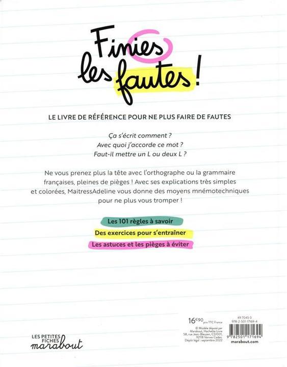 Actual product image Finies les fautes (French, MaitressAdeline, 2023)