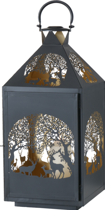 Produktbild Boltze Home Weihnachtswindlicht Tifels 2er Set, Gold/Schwarz (58 x 28 x 28 cm, 2 x)