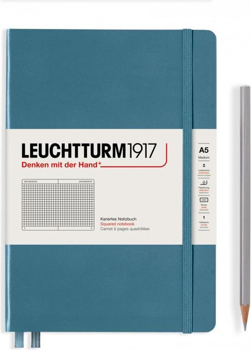 Produktbild Leuchtturm1917 Stone Blue, Medium (A5), 251 S., kariert (145 x 210 mm, Kariert, Harter Einband)
