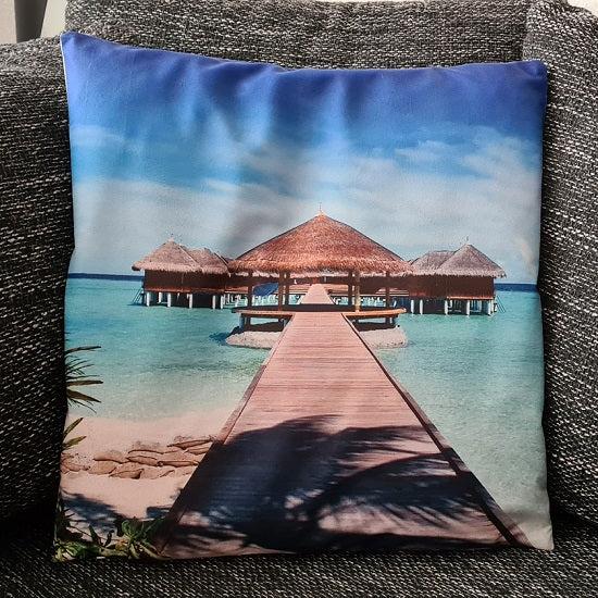 Tinisu, Dekokissen, Kissenbezug Malediven Bungalow BrÃ¼cke - 45cm x 45cm (45 x 45 cm)