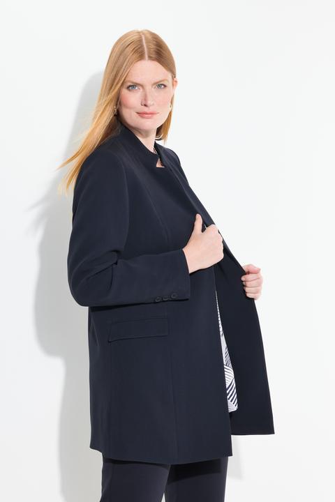 Produktbild Ulla Popken Acetat-Blazerjacke, Stehkragen, Hakenverschluss (46)