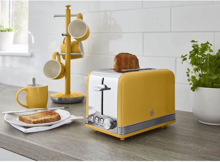 Produktbild Swan Retro Set Fruehstueckswasserkocher Gelb (1.80 l)
