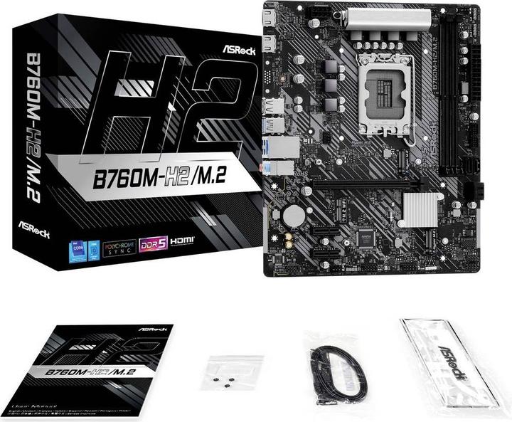 Image du produit AsRock B760M-H2/M.2 moederbord (LGA 1700, Intel B760, mATX)