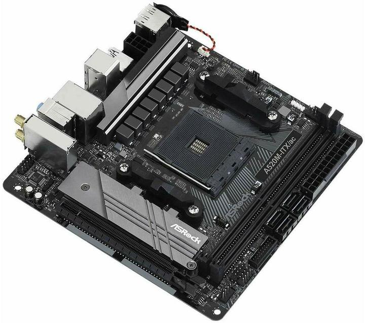 Productafbeelding AsRock A520M-ITX/ac (AM4, AMD A520, Mini-ITX)
