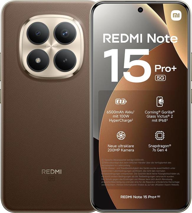 Actual product image Xiaomi Redmi Note 15 Pro+ 5G (512 GB, Mocha Brown, 6.83", Dual SIM, 5G)