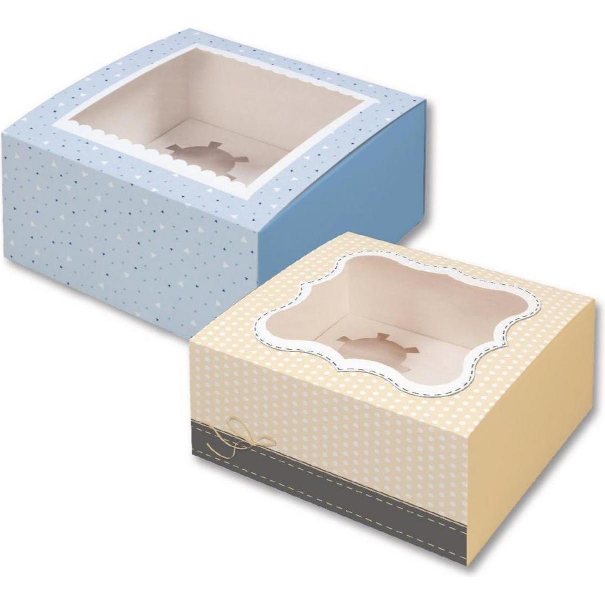 Folia Gebäck-Geschenkschachtel-Set 2, Kuchentransportbox, Mehrfarbig